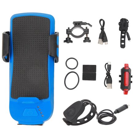 Polkupyörän puhelinteline USB-latausajovalolla, 3 valaistustilaa, liukuesteinen varavirtalähde sähköpyörälle ja moottoripyörälle