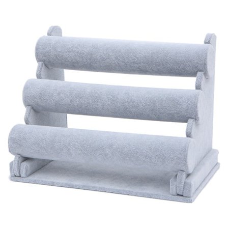 Smykkeutstillingsstativ T-Bar Rack GRÅ 3 ETASJER 3 ETASJER