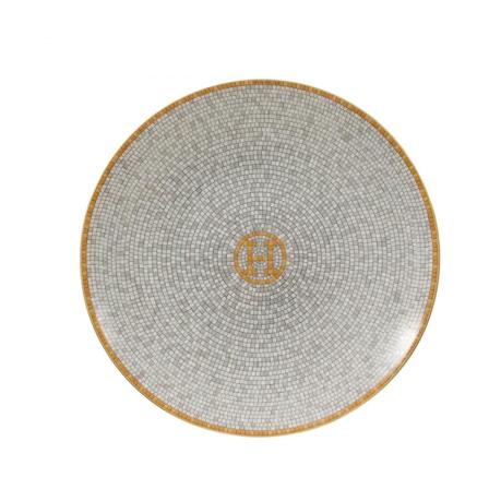 Hermès Vintage Pre-owned Hermes Mosaique Au 24 Gold Bread And Butter Plate Grå, unisex Vintage Accessories, Størrelse: ONE Size