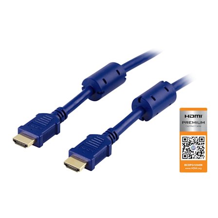 HDMI cable, Premium High Speed HDMI with Ethernet, 2m, blue