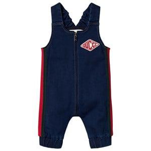 Kids - Gucci Blue Gucci Logo Padded Denim Dungarees 3-6 months - All in ones - 3-6 months - Blue - Junge
