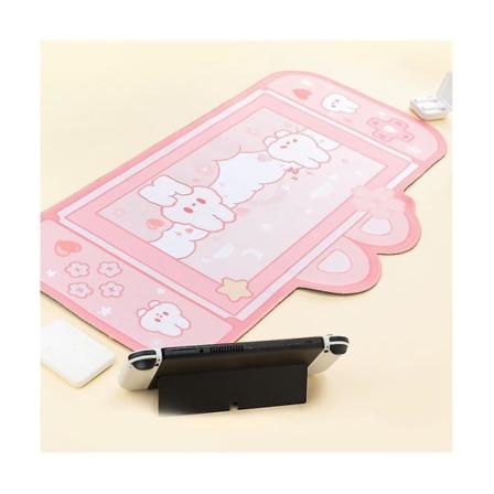 Kawaii pelihiirimatto söpö sarjakuva kanin korvat vaaleanpunainen pöytämatto vedenpitävä ei kannettava tietokone