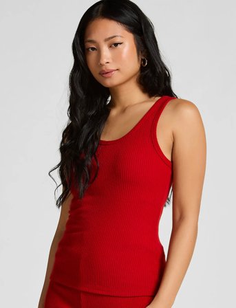 Hunkemöller Singlet Brushed Jersey Rib - Red - XS
