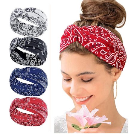 Hårbøjler - Hårbøjler til kvinder - Enfarvede hårbøjler - Bohème hårbøjler - Sæt med 4 hårbøjler til kvinder