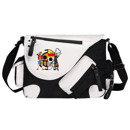 Luffy Bolsa tiracolo de uma peça Bolsa mensageiro de lona Mochila estudantil Bolsa tiracolo