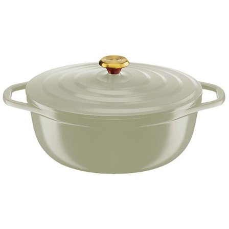 TEFAL Gryte Air Soft Light Oval 30x23cm/5,7L LINDE GRØNN