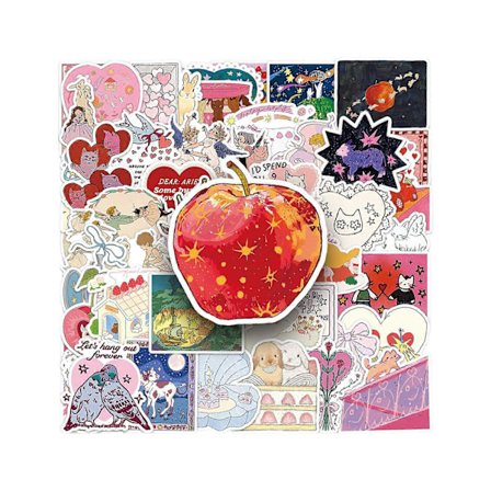 50 st tecknade PVC-klistermärken Vattentäta estetiska klistermärken Kompatibla med Scrapbooking Laptop Journal Telefonfodral Skateboard Bagage