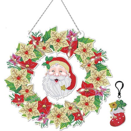 Jouluovikranssi 5D Timanttimaalaus LED-valoilla Seinälle