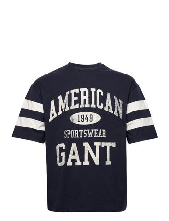 D.2 Collegiate Ss T-Shirt T-shirt Multi/mønstret GANT