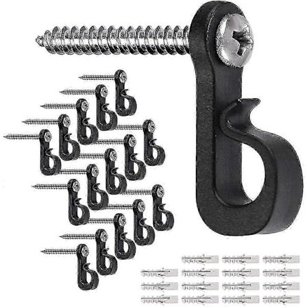 20 stk. Julelys Krokhengere med Phillips-skrue, Utendørs Garasje Juledekorasjoner, Enkel Utløser Wire Kroker for LED Lyslenker