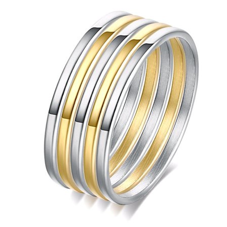 Rostfritt stål ring Förlovningring 5 st / set