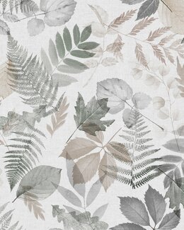 Gardintyg metervara Bladverk 140cm Grå - Redlunds