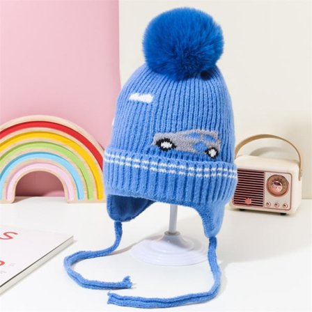 Baby Boy Bonnet Fur Ball 7 7