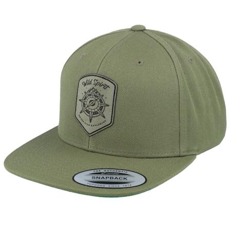 Wild Spirit - Compass Shield Green Patch Buck Snapback Snapback Green Cap - @ Hatstore