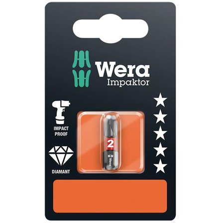 Wera Impaktor PH2 Bits 25 mm, Maskintilbehør & forbruk