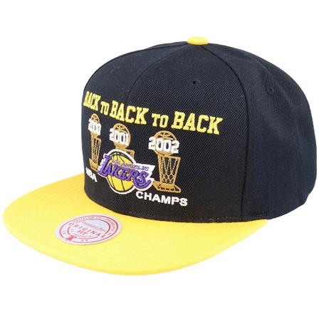 Mitchell & Ness - NBA Zwart snapback Cap - Los Angeles Lakers Champs 00-03 Hwc Black/Gold Snapback @ Hatstore
