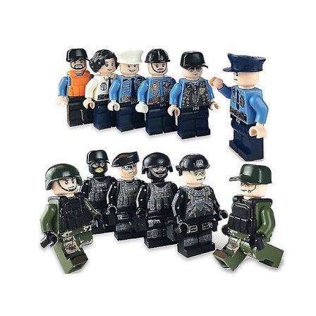 12 stk. Special Police Building Blocks Bevæbnet Politi Diy Små Partikler Samlet Byggeblok Miniature Legetøj