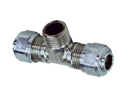 Gelia 3006128902 Klemringkobling ROT, T-rør x utv. gjenge, forniklet 10 x G15, Installasjon