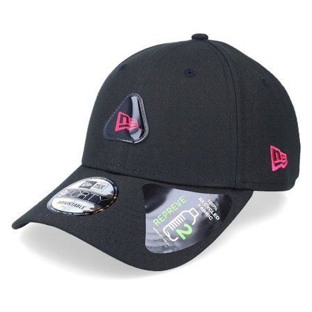 New Era - Tri Patch 9FORTY Black Adjustable Adjustable Black Cap - @ Hatstore