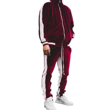 Sports clash casual guld sammet herrkostym