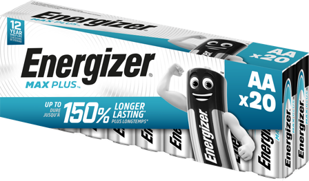 Energizer Max Plus Batteri alkaliskt, AA, 1,5 V, 20-pack, Batterier