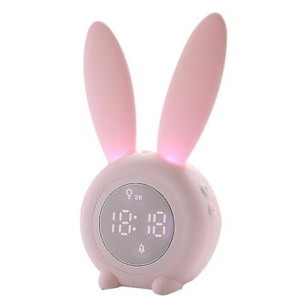 Rabbit Wake Up Lights Bedside Lamps Alarm Clocks Light Rabbit Alarm Clocks - Pink