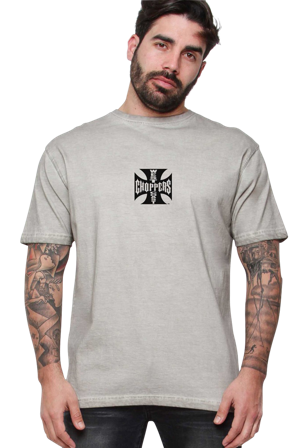 Tričko West Coast Choppers OG LBC Cross Wash Vintage Grey Wash S
