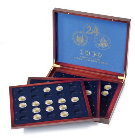 "VOLTERRA TRIO de Luxe - Møntkassette, til 80 2-euro mønter"Bundesländer" i" - Leuchtturm
