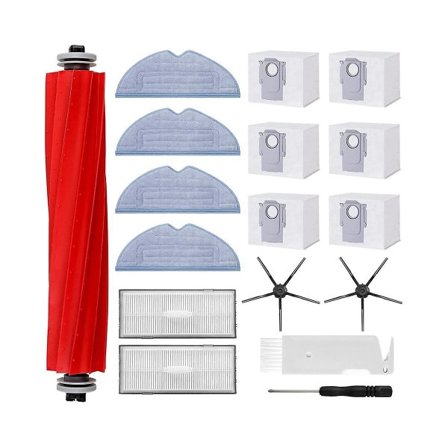 Tilbehørssæt til S7 Pro Ultra/s7 Maxv Ultra, 6 x støvsugerposer, hovedbørste til robotstøvsuger