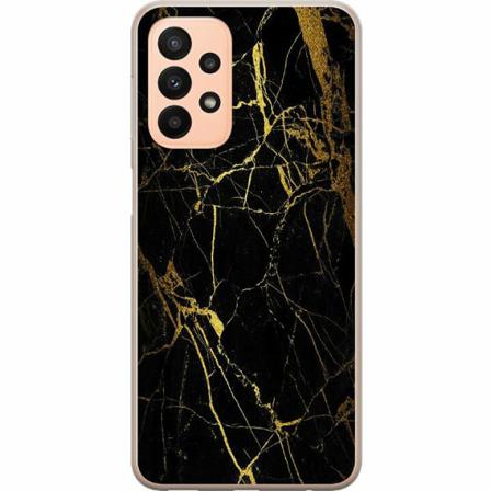 Samsung Galaxy A23 5g Genomskinligt Skal Marble Black&gold