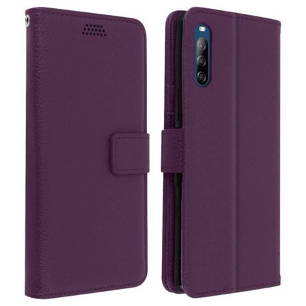 Housse Folio - AVIZAR - Sony Xperia L4 - Violet - Blød Etui - Magnetisk Lukning