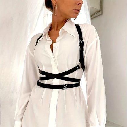 Women Goth Harness Pu Leather Adjustable Studded Decor Harness Women Gothic Harness Lingerie Bondage lingerie