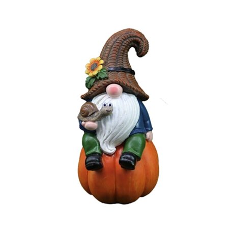 Thanksgiving Efterår Nisser Statue Græskar Nisser Dekoration Hvid Skæg Figur Efterår Harpiks Gnomes Statue til udendørs
