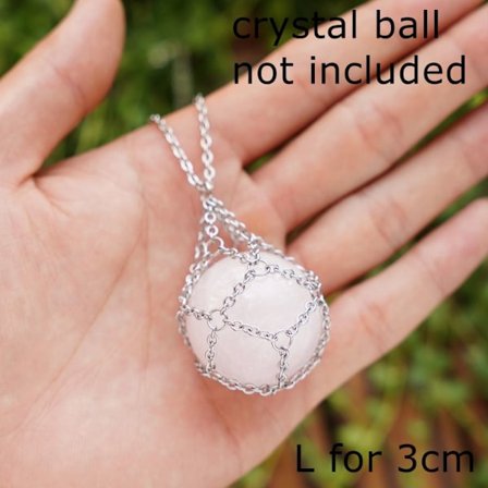 Crystal Holder Cage Halsband Crystal Net Metal Halsband SILVER L