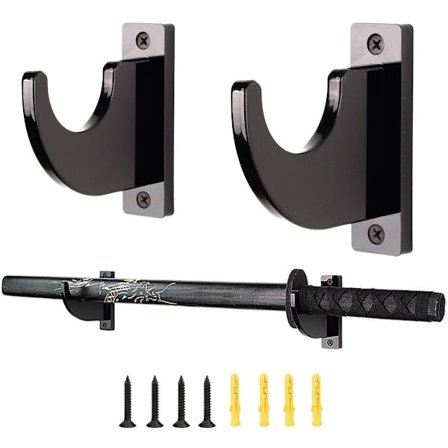2-pak akryl katana og samurai sværd vægbeslag, horisontal sværdholder med 1 krog