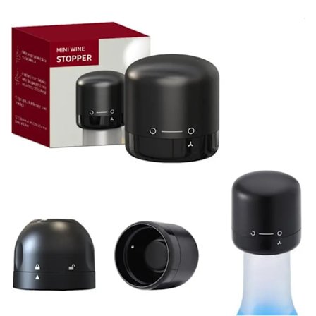 Champagne Stopper - Vakuumforsegling - Sort