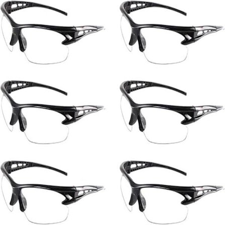 Briller - 6-pak klare sikkerhedsbriller, beskyttelsesbriller med plastiklinser, til børn Nerf Gun Battles Lab Work