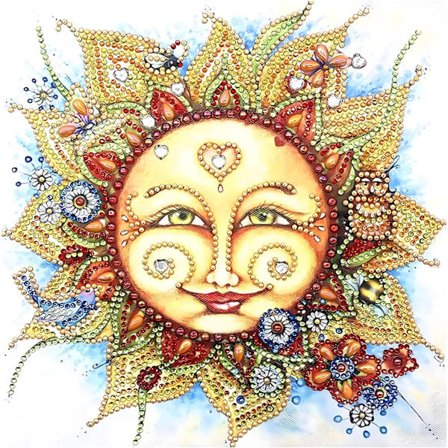 Solgudinnan Specialformad Diamantmålning Kit för Vuxna, Sol