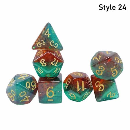7 st/ set DND-tärningar Polyedriska tärningar STYLE 24 STYLE 24