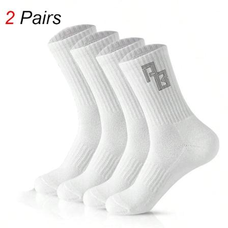 6 Par Män Medium Längd Sockor Enkel Mångsidig Casual Black Vit Rand Andas Hög Kvalitet Casual Round Hals Strumper 2 Pairs AB One Size