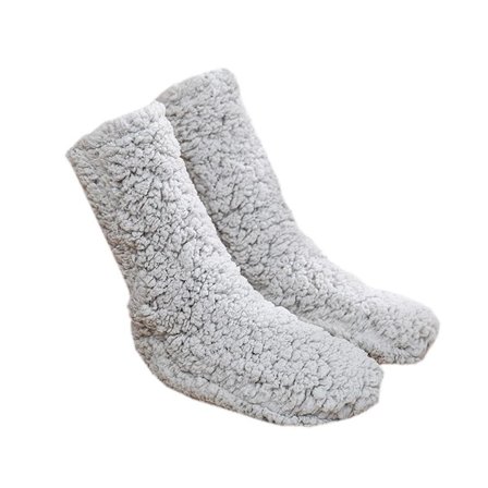Furry Leg Warmers Over Knee High Fuzzy Socks Plush Slippers Style 2 KLB