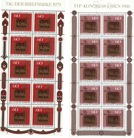 Tyskland 1979-80 - MICHEL 1023 1065 - 2 miniark - Postfrisk