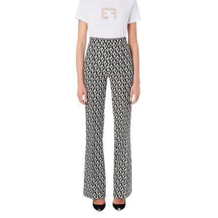 Elisabetta Franchi, Wide Trousers Zwart, Dames, Maat:S