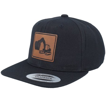 Kiddo Cap - Musta snapback Lippis - Kids Excavator Engraved Box Patch Black Snapback @ Hatstore