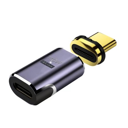 Magneettinen USB-C -sovitin 24-nastainen Type C -liitin PD 140W pikalataus 40Gbp/s