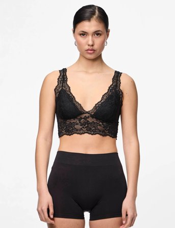 Pieces Pclina Lace Bra Top - Black - S