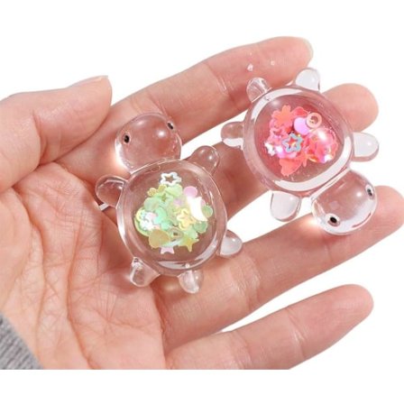 20 stk. Glitter Skilpadde Anheng, Akryl Anime Tema Blindpose Ornamenter, Egnet for DIY Smykker, Halskjeder, Øredobber, Nøkkelringer, Dekorasjon