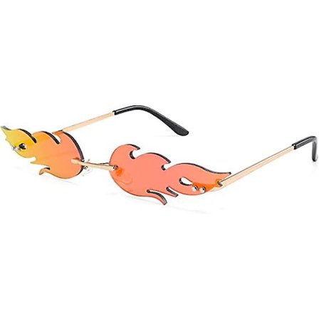 Mode-Flame Solglasögon för Små Ansikten Kvinnor Kantlösa Vågsolglasögon för Män Ögonkläder Lyx Trendig Smal