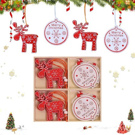 Dekorativt trähänge, 12 små julhängen, julgransdekoration i trä, juldekoration, trädekorativt trähänge, inramat