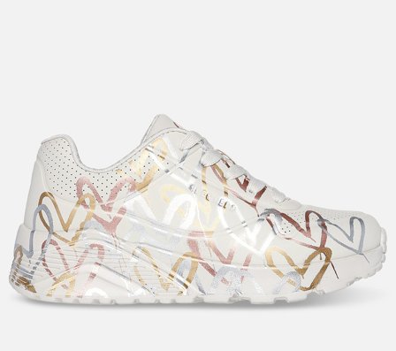 Skechers, JGoldcrown: Uno Lite - Metallic Love, 27,5, Natur, Pige